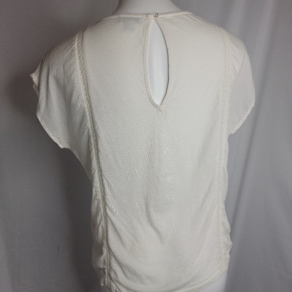 Lucky Brand Ivory Eyelet Western Boho Peasant Blouse size XS - Picture 4 of 6